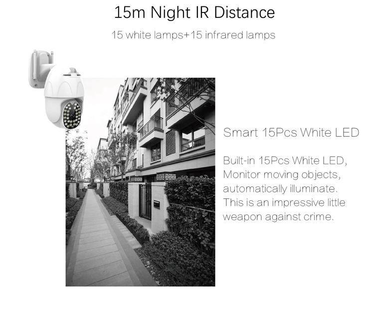 30 lights wireless dome camera 2 million waterproof camera 360 panorama camera outdoor surveillance camera